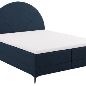 Modrá čalouněná dvoulůžková postel boxspring Cosmopolitan Design Sunset 180 x 200 cm  - Výška130 cm- Šířka 182 cm