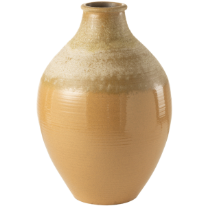 Béžová keramická váza J-line Bige 47 cm  - Výška65 cm- Průměr 47 cm