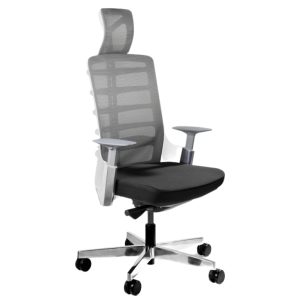 Office 360 Bílá látková kancelářská židle Spin  - Výška118-128 cm- Šířka 70 cm