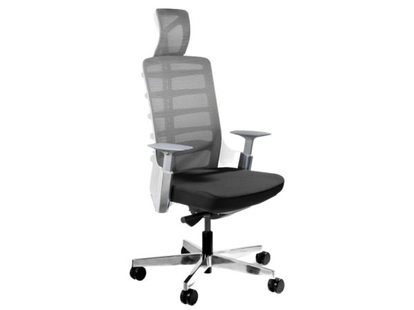 Office 360 Bílá látková kancelářská židle Spin  - Výška118-128 cm- Šířka 70 cm