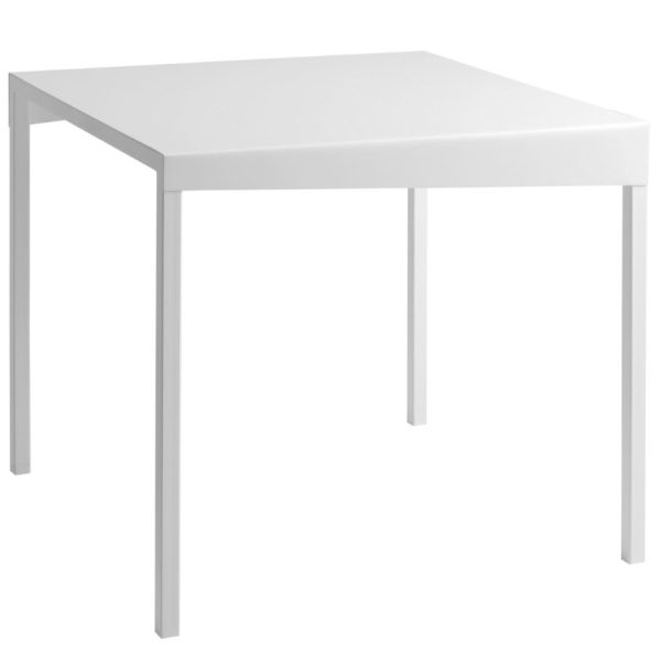 Nordic Design Bílý kovový jídelní stůl Narvik 80 cm  - Výška74 cm- Šířka 80 cm