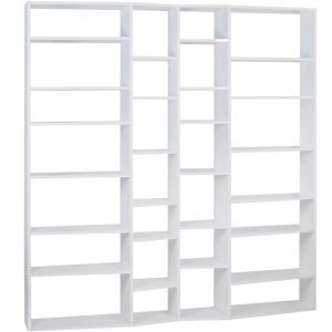 Matně bílá knihovna TEMAHOME Valsa 214 x 34 cm  - Výška224 cm- Šířka 214 cm