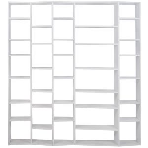 Matně bílá knihovna TEMAHOME Valsa 216 x 34 cm  - Výška224 cm- Šířka 216 cm