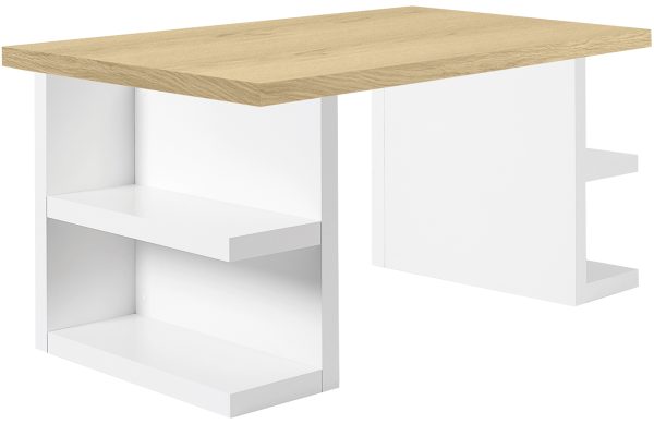 Bílý dubový pracovní stůl TEMAHOME Multi 160 x 90 cm  - Výška75 cm- Šířka 160 cm