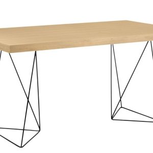 Dubový pracovní stůl TEMAHOME Multi 160 x 90 cm s černou podnoží  - Výška77 cm- Šířka 160 cm