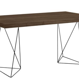 Ořechový pracovní stůl TEMAHOME Multi 180 x 90 cm s černou podnoží  - Výška77 cm- Šířka 180 cm