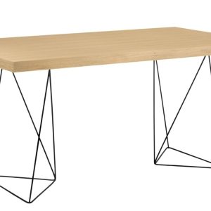 Dubový pracovní stůl TEMAHOME Multi 180 x 90 cm s černou podnoží  - Výška77 cm- Šířka 180 cm