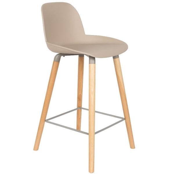 Béžová plastová barová židle ZUIVER ALBERT KUIP 65 cm  - Výška89 cm- Šířka 45 cm