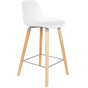 Bílá plastová barová židle ZUIVER ALBERT KUIP 65 cm  - Výška89 cm- Šířka 45 cm