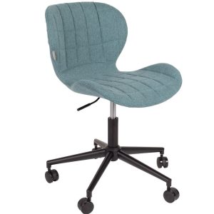 Modrá látková konferenční židle ZUIVER OMG  - Výška76/88 cm- Šířka 65 cm