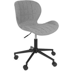 Šedá látková konferenční židle ZUIVER OMG  - Výška76/88 cm- Šířka 65 cm