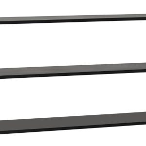 Nordic Design Černý kovový regál Hypper 150x75 cm  - Šířka150 cm- Hloubka 35 cm