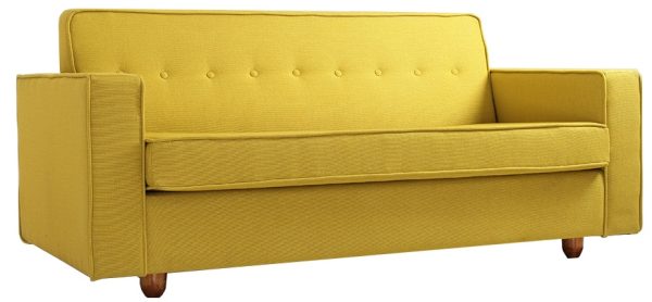 Nordic Design Kurkumově žlutá látková rozkládací pohovka Tracy 210 cm  - Výška80 cm- Šířka 210 cm