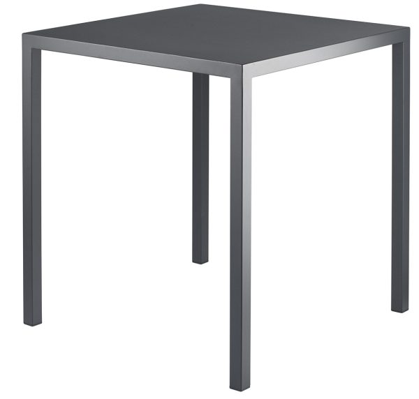Antracitově šedý kovový zahradní stůl MARA IVO 80x80 cm  - Výška75 cm- Šířka 80 cm