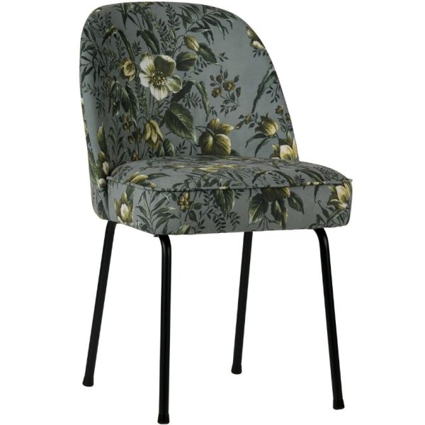Hoorns Šedá sametová jídelní židle Tergi s květinovým vzorem  - Výška82