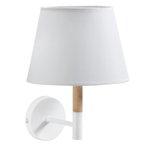 Bílé bavlněné nástěnné světlo Kave Home Orsen  - Výška31 cm- Šířka 22 cm