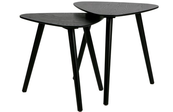 Hoorns Set černých odkládacích stolků Laredo 45/40 cm  - Výška40 cm / 45 cm- Šířka 40 cm / 45 cm