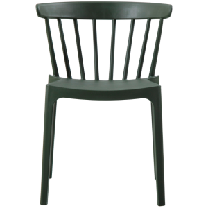 Hoorns Tmavě zelená plastová zahradní jídelní židle Marbel  - Výška75 cm- Šířka 52 cm