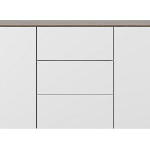 Bílá komoda TEMAHOME Join 180 x 50 cm s ořechovou deskou  - Výška84 cm- Šířka 180 cm