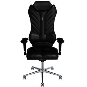 Kulik System Černá koženková kancelářská židle Monarch  - Výška131-155 cm- Šířka 71 cm
