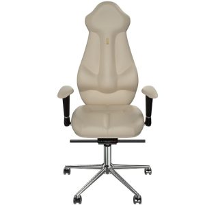 Kulik System Béžová koženková kancelářská židle Imperial  - Výška126-142 cm- Šířka 49 cm