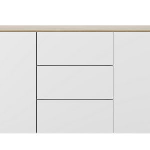 Bílá komoda TEMAHOME Join 180 x 50 cm s dubovou deskou  - Výška84 cm- Šířka 180 cm