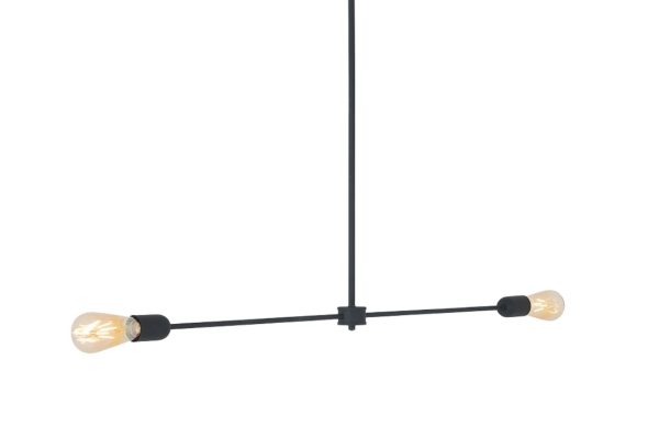 Nordic Design Černé kovové závěsné světlo Lega 2  - Šířka96 cm- Výška 86 cm