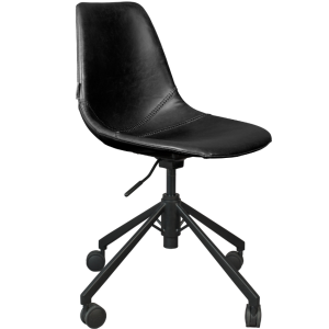 Černá koženková konferenční židle DUTCHBONE Franky  - Výška82 cm/88