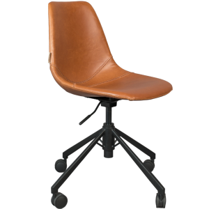 Hnědá koženková konferenční židle DUTCHBONE Franky  - Výška82 cm/88