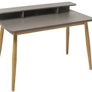 Šedý pracovní stůl Woodman Farsta s dubovou podnoží 120 x 55 cm  - Výška85 cm- Šířka 120 cm