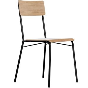 Dubová jídelní židle Woodman Ashburn s kovovou podnoží  - Výška82 cm- Šířka 47 cm