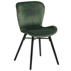 Scandi Zelená sametová jídelní židle Matylda  - Šířka47 cm- Šířka sedu 47 cm