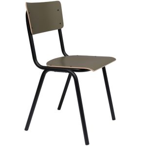 Olivově zelená jídelní židle ZUIVER BACK TO SCHOOL  - Výška82