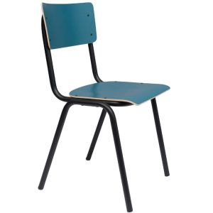 Petrolejově modrá jídelní židle ZUIVER BACK TO SCHOOL  - Výška82