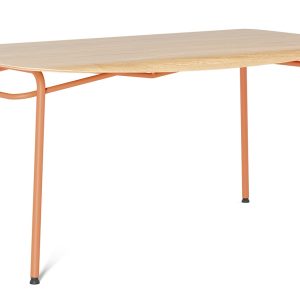 Oranžový dubový jídelní stůl Tabanda Troj 160x80 cm  - Výška75 cm- Šířka 160 cm