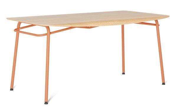 Oranžový dubový jídelní stůl Tabanda Troj 160x80 cm  - Výška75 cm- Šířka 160 cm