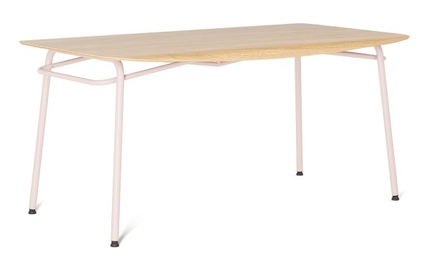 Růžový dubový jídelní stůl Tabanda Troj 160x80 cm  - Výška75 cm- Šířka 160 cm