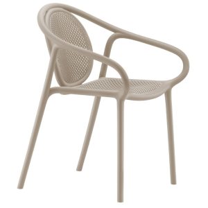 Pedrali Krémová plastová jídelní židle Remind 3735  - Výška81 cm- Šířka 58 cm