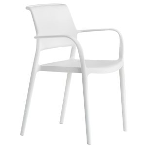 Pedrali Bílá plastová jídelní židle Ara 315  - Výška83 cm- Šířka 59