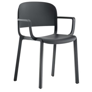 Pedrali Černá plastová jídelní židle Dome 265 s područkami  - Výška81 cm- Šířka 58 cm