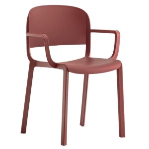 Pedrali Červená plastová jídelní židle Dome 265 s područkami  - Výška81 cm- Šířka 58 cm