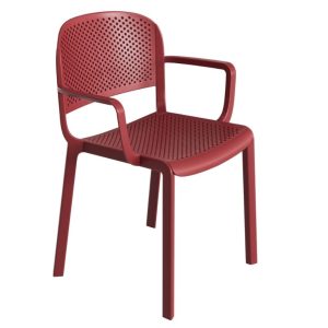Pedrali Červená plastová jídelní židle Dome 266  - Výška81 cm- Šířka 58 cm