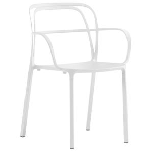 Pedrali Bílá kovová jídelní židle Intrigo 3715  - Výška80