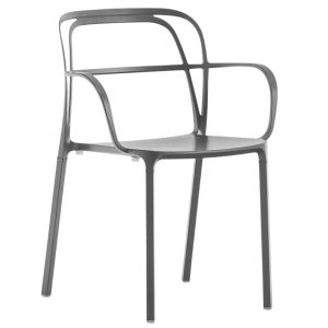 Pedrali Tmavě šedá kovová jídelní židle Intrigo 3715  - Výška80