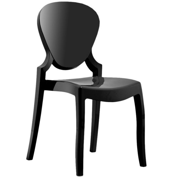 Pedrali Černá plastová židle Queen 650  - Výška90 cm- Šířka 47