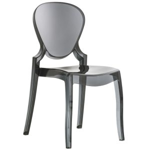 Pedrali Kouřová plastová jídelní židle Queen 650  - Výška90 cm- Šířka 47