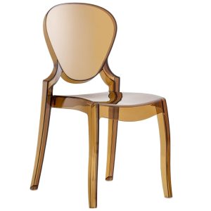 Pedrali Jantarová plastová jídelní židle Queen 650  - Výška90 cm- Šířka 47