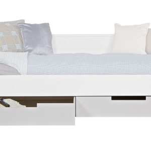 Hoorns Set dvou bílých borovicových zásuvek k posteli Berdi  - Výška21 cm- Šířka 99 cm