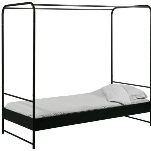 Hoorns Černá kovová jednolůžková postel Alma 90 x 200 cm  - Výška95 cm- Šířka 90 cm