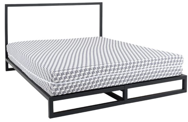 Nordic Design Černá kovová postel Agiama 160 x 200 cm  - Výška100 cm- Šířka 167 cm